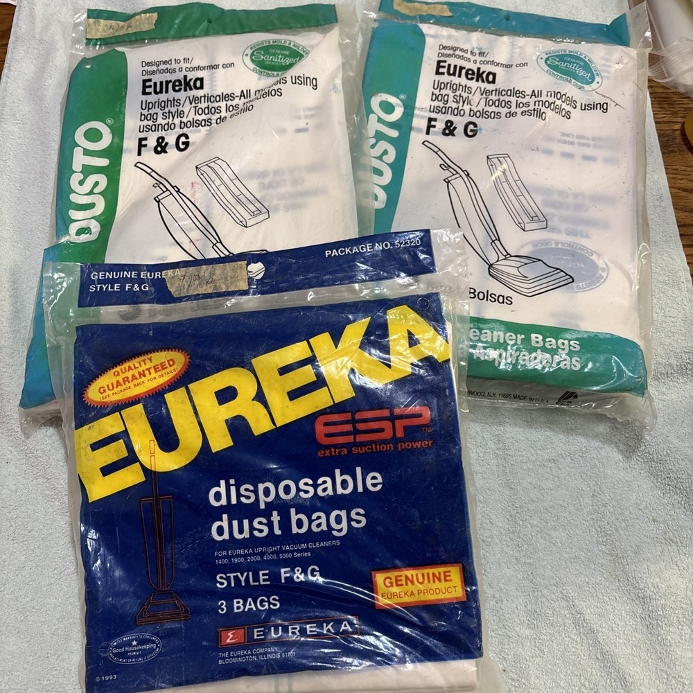 Lot Eureka Vacuum Cleaner Bags & Dusto Type F & G Total Of 9 Bags New‎ Unopened